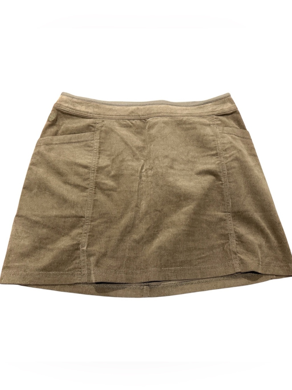 Kuhl Skirt Womens Size 8 Strova Corduroy Cotton Stretch Pockets Greenish Brown